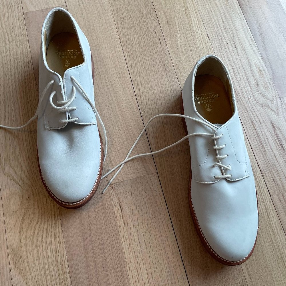 Brooks Brothers White Bucks